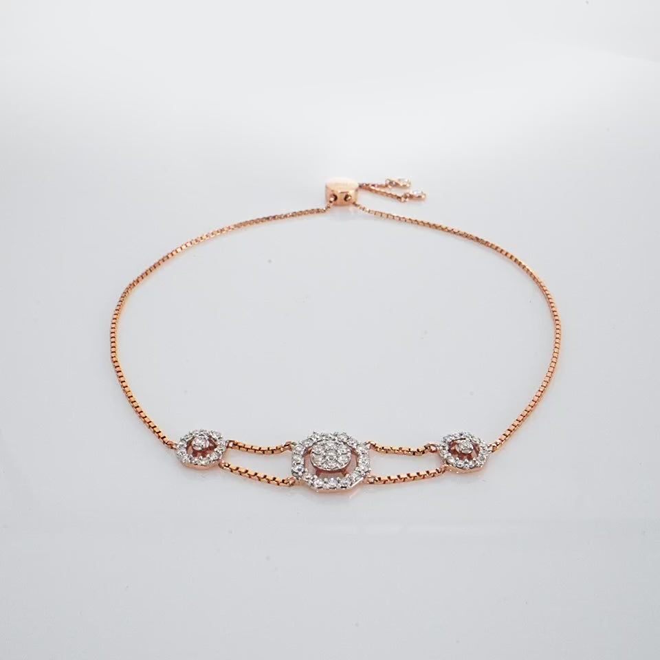 Lustrous Trinity Diamond Bracelet