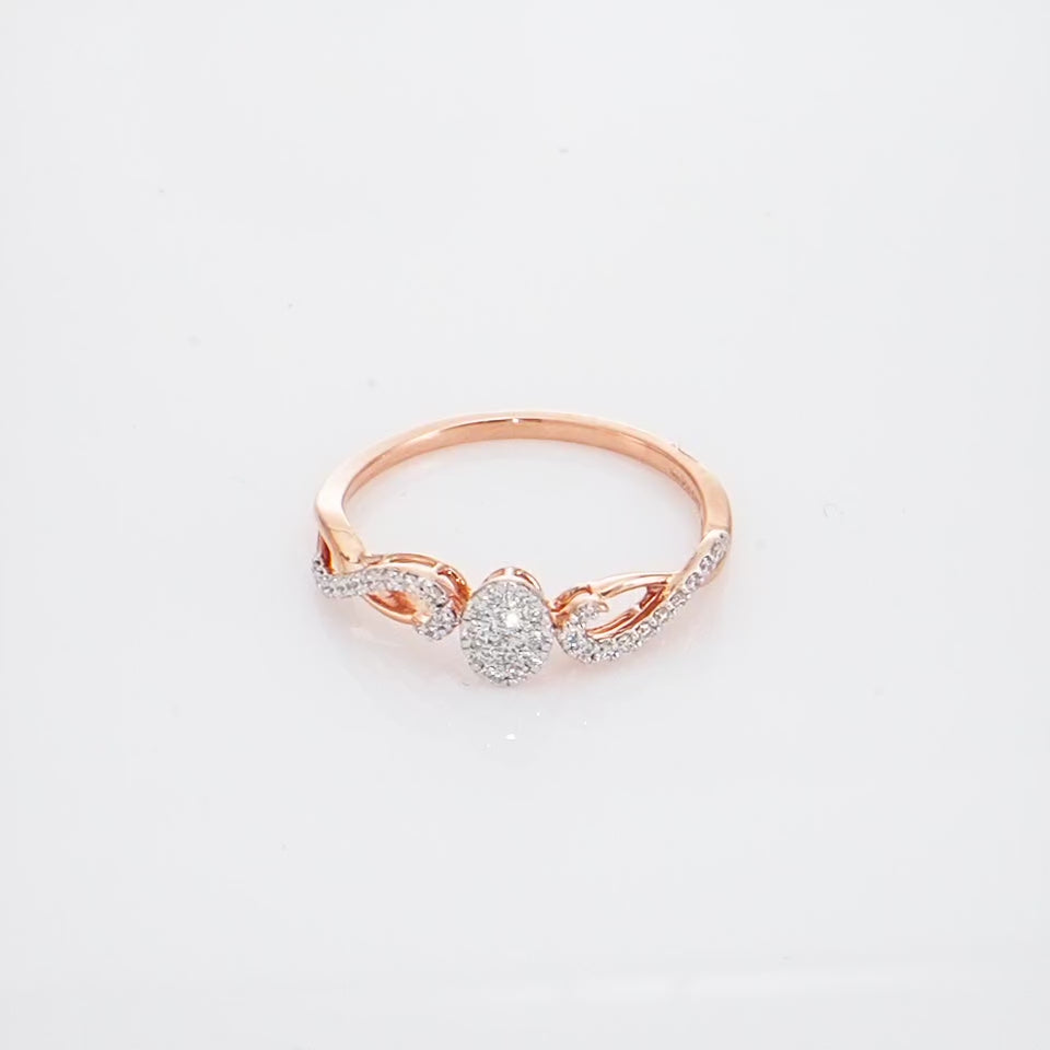Glittering Ribbon Diamond Finger Ring
