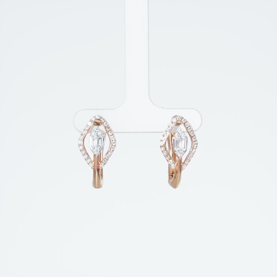 Gleaming Loop Diamond Earrings