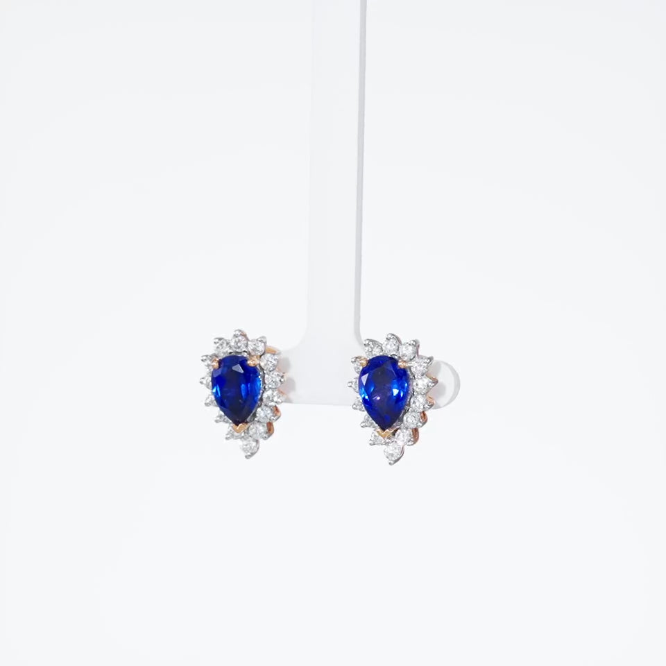 Sapphire Aura Diamond Earrings