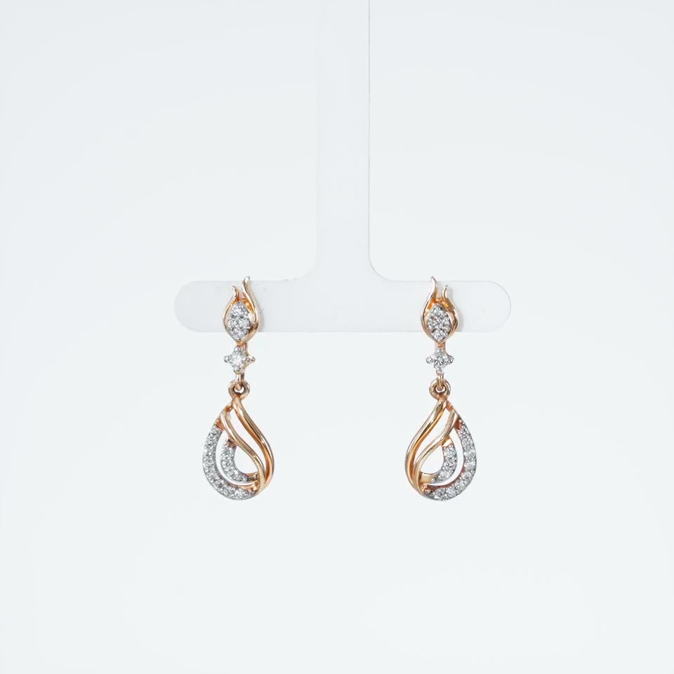 Filigree Drops Diamond Earrings