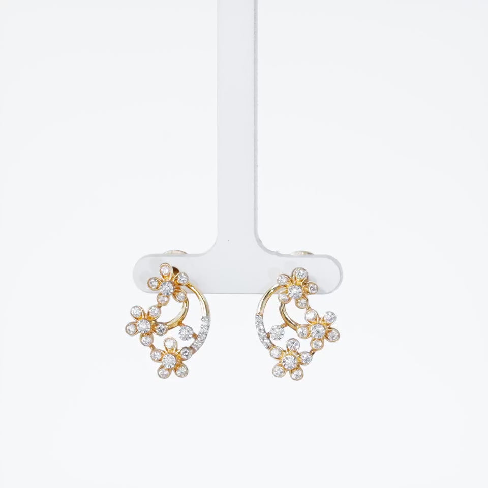 Floral Trinity Diamond Earrings