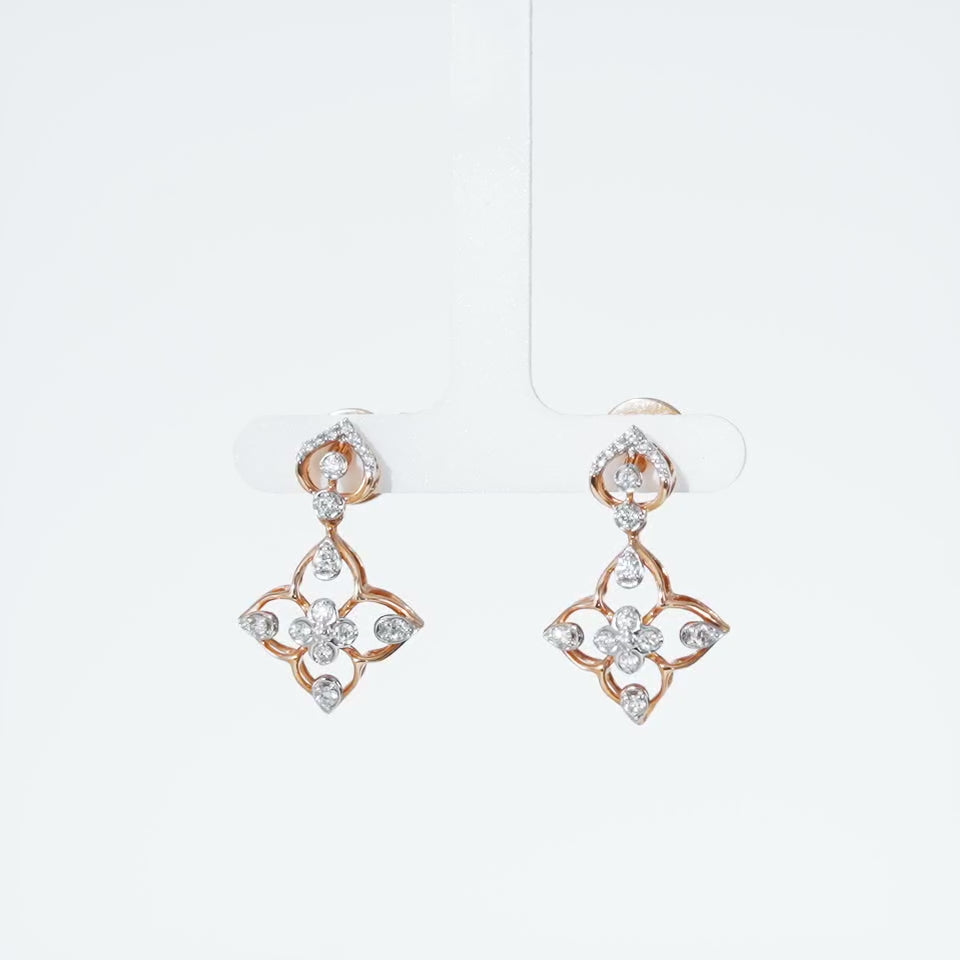 Rose Lattice Diamond Earrings