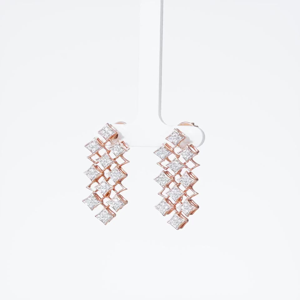 Dazzling Lattice Diamond Necklace Set