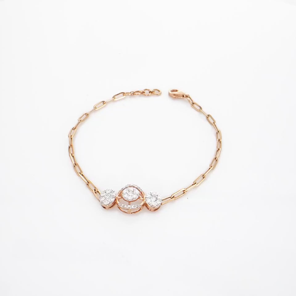 Glimmering Triplet Diamond Bracelet