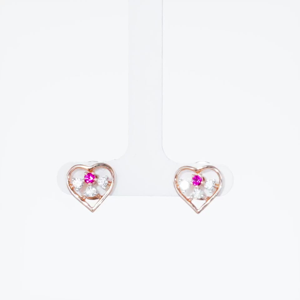 Crystal Heart Diamond Earrings
