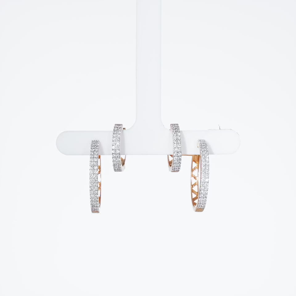 Dual Layered Hoop Diamond Earrings