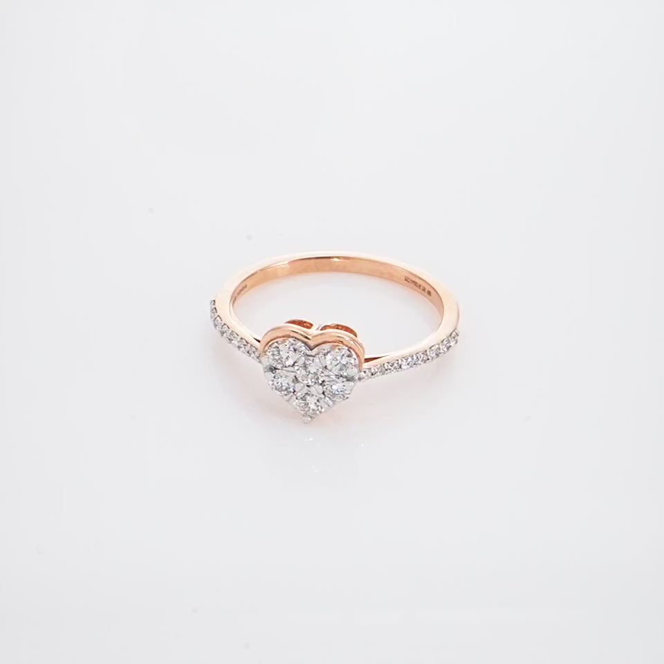 Shining Heart Diamond Finger Ring