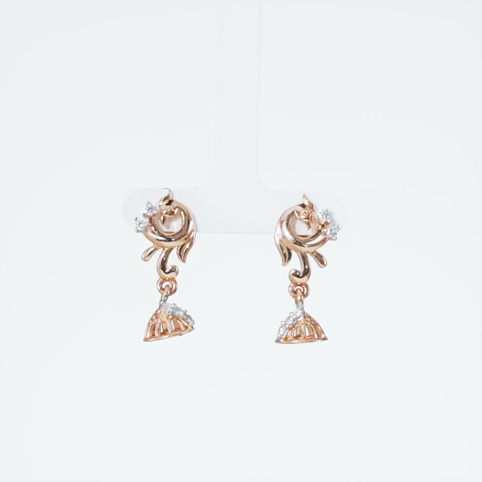 Ornate Peacock Diamond Earrings
