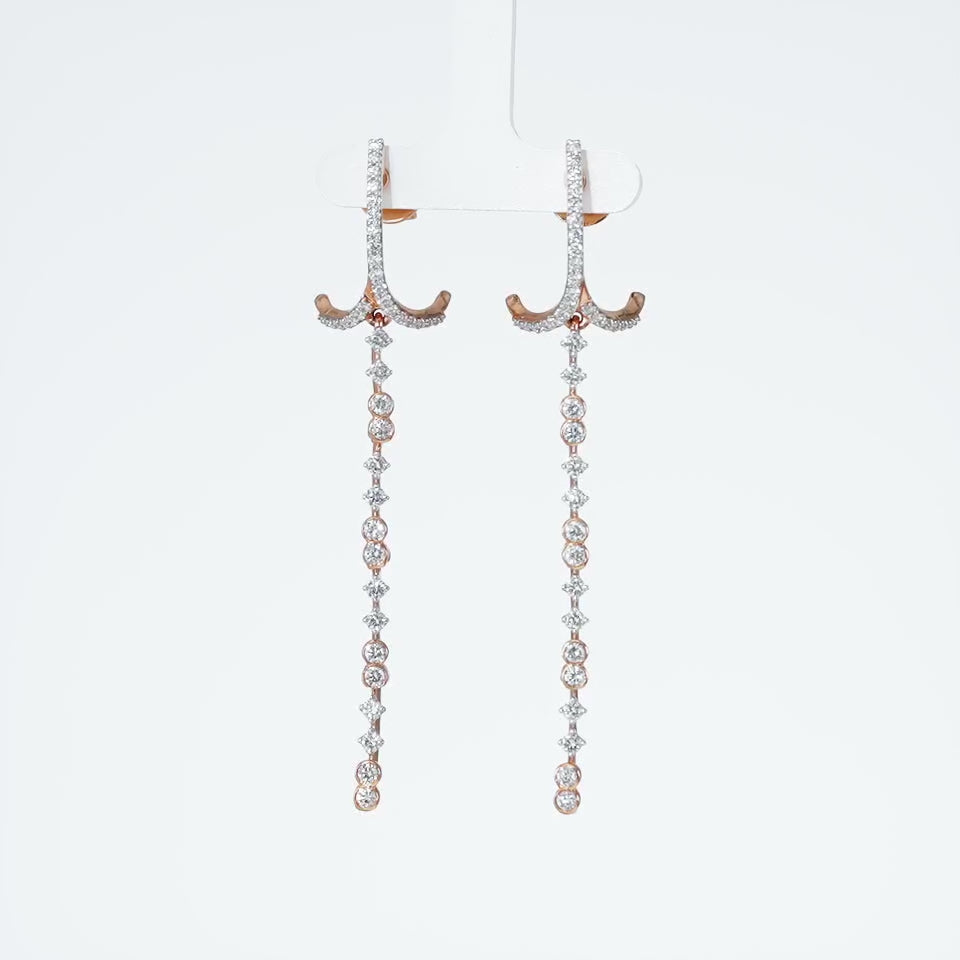 Shining Cascade Diamond Earrings