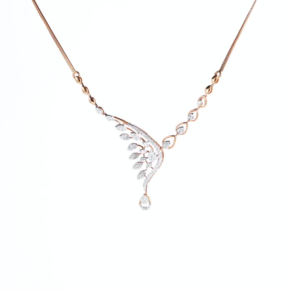 Radiant Wing Diamond Necklace Set