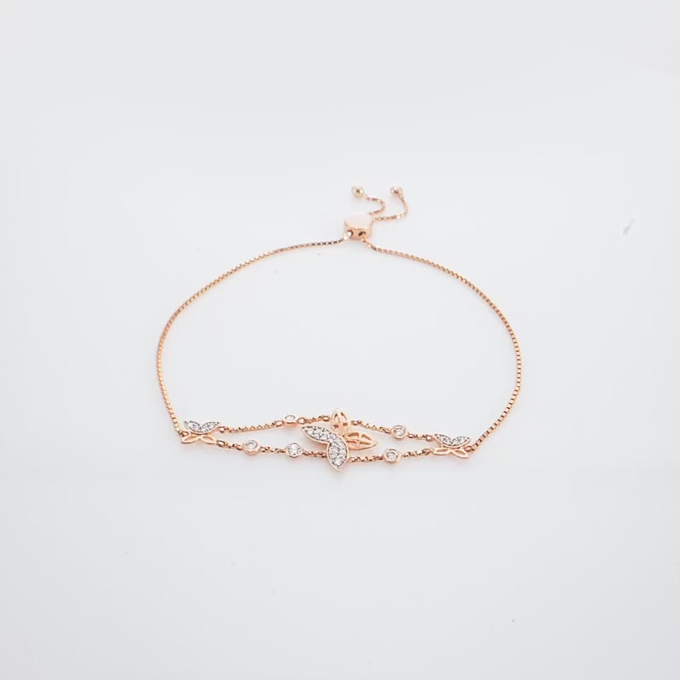 Graceful Butterfly Motif Diamond Bracelet