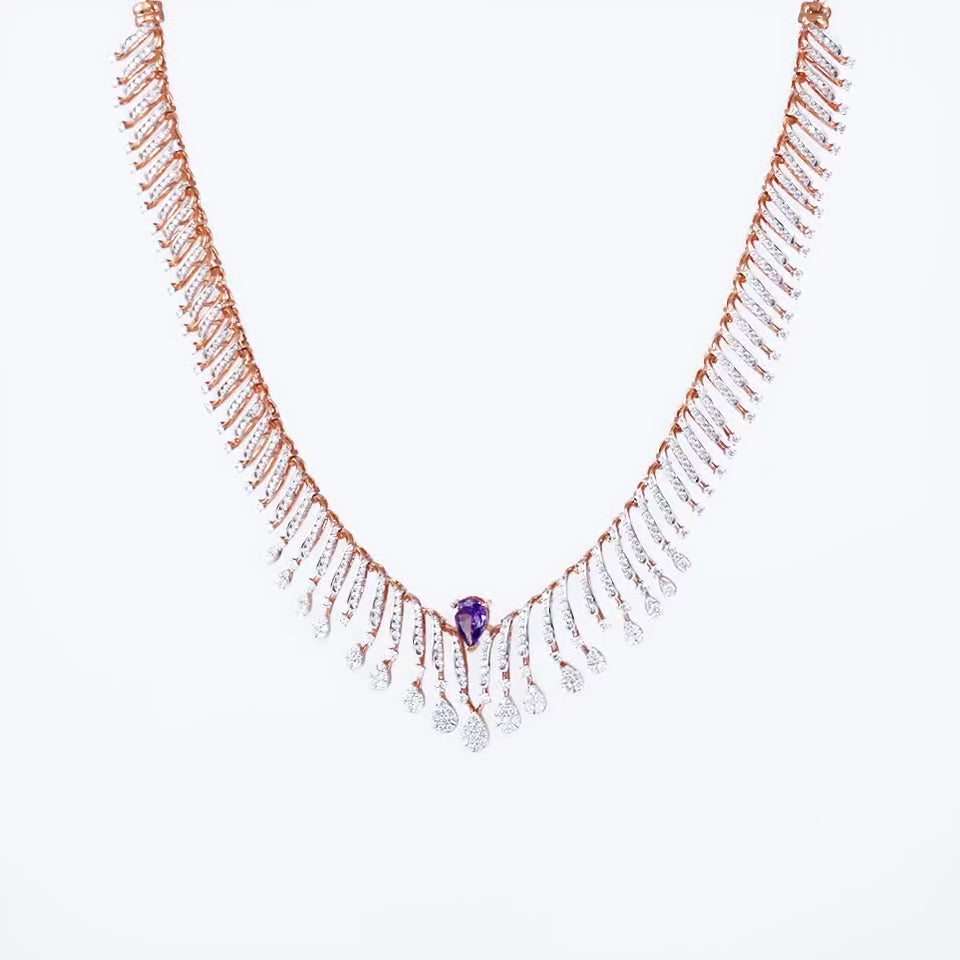 Crystal Crest Diamond Necklace Set