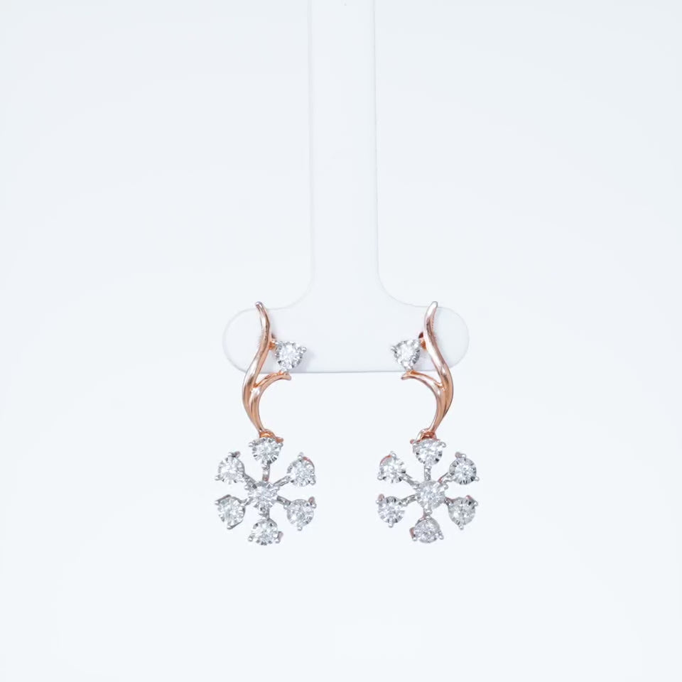 Shining Floral Vine Diamond Necklace Set