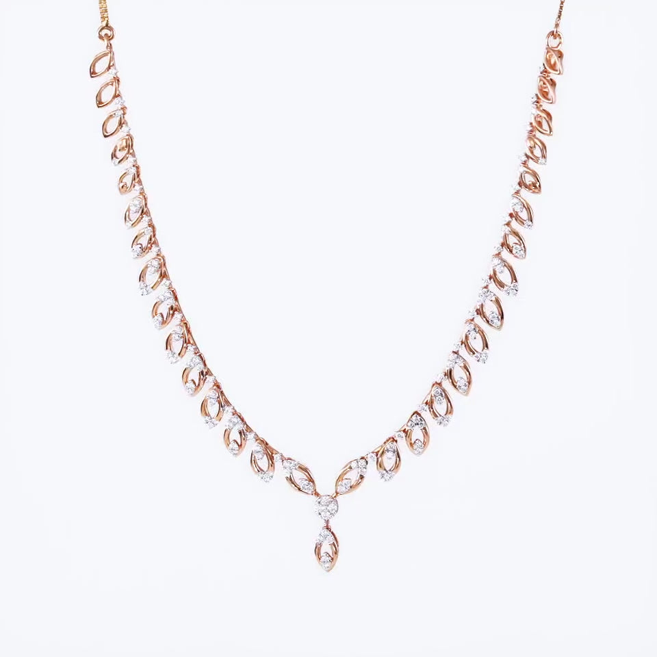 Graceful Petals Diamond Necklace Set