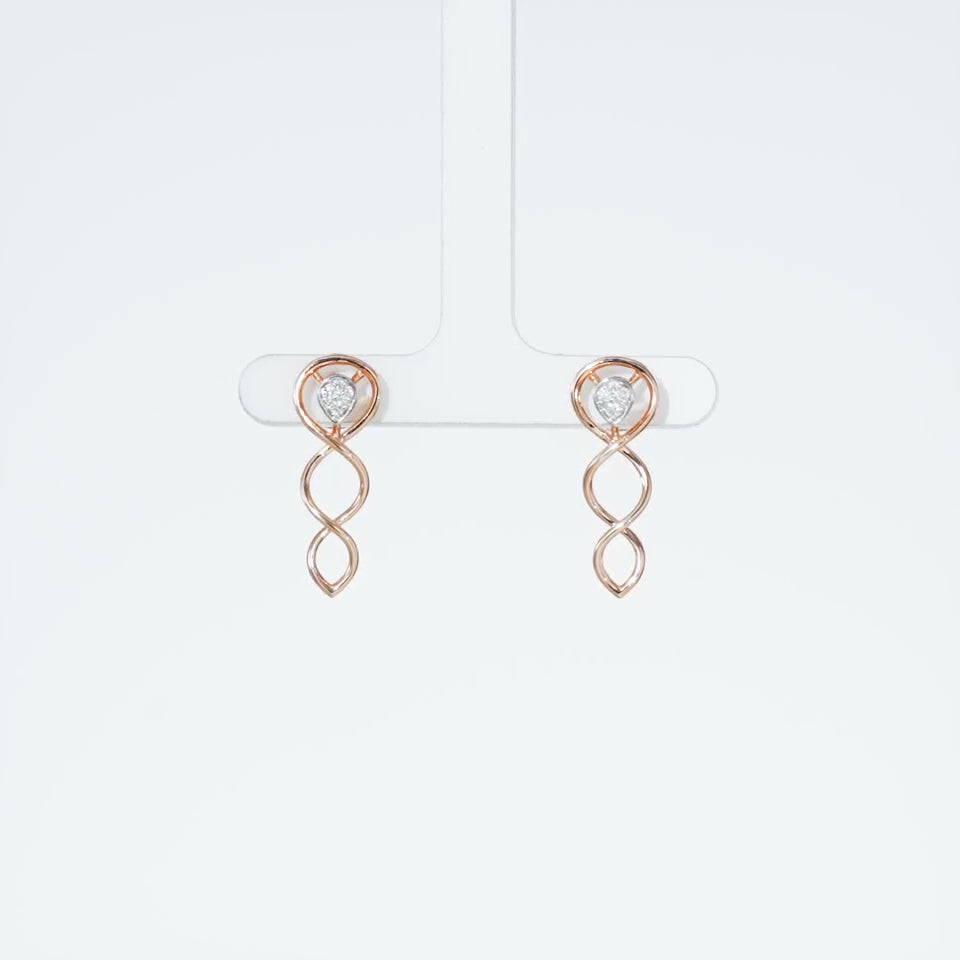Infinity Twist Diamond Earrings
