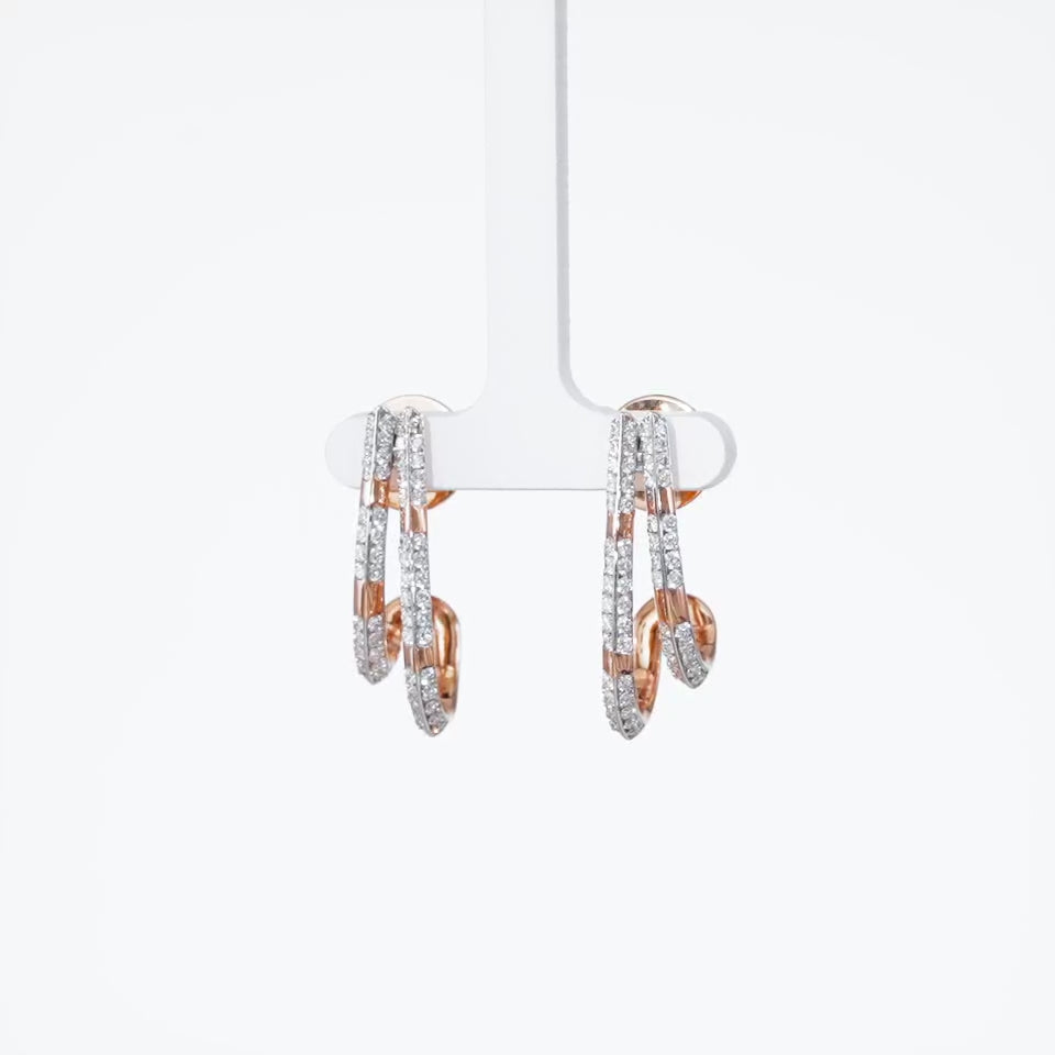 Staggered Stripes Diamond Earrings