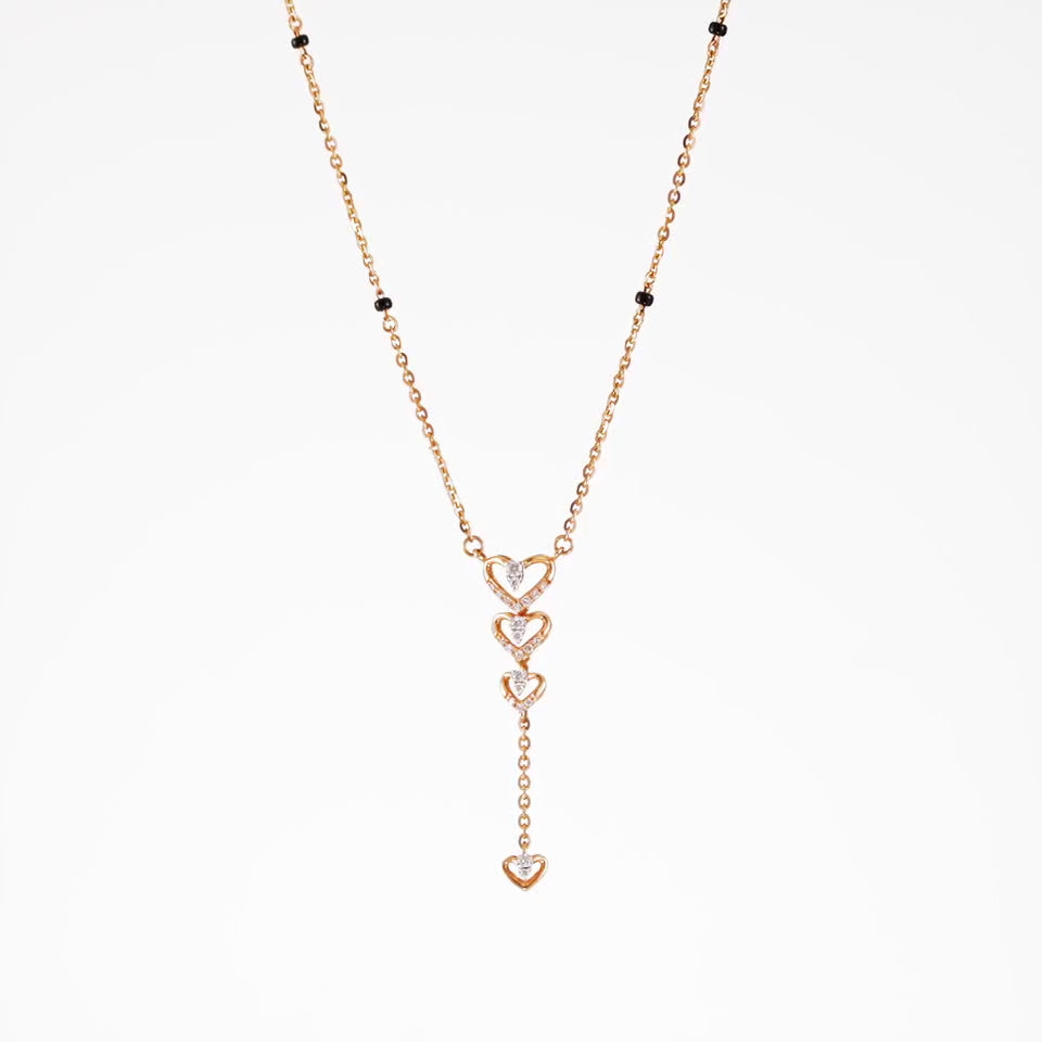 Triple Heart Diamond Mangalsutra
