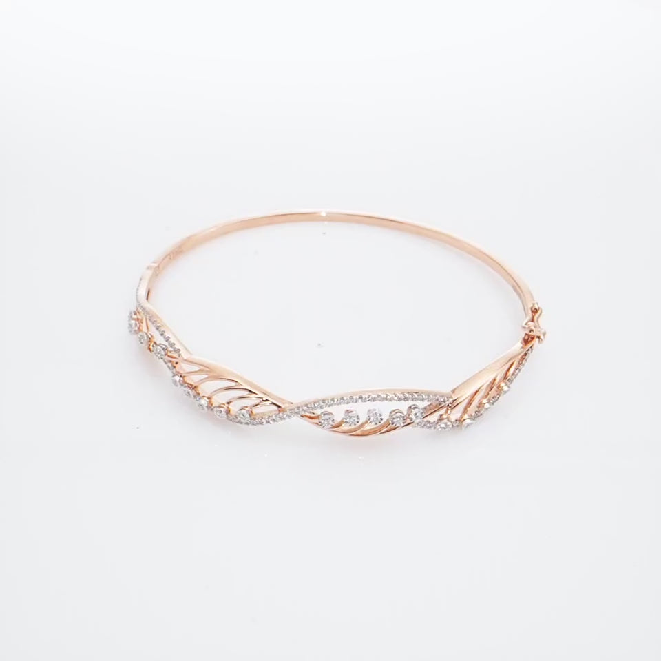 Luminous Wave Filigree Diamond Bracelet