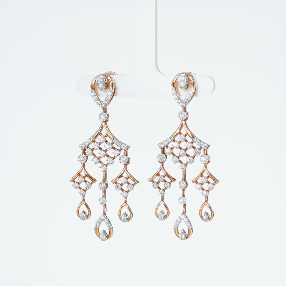 Chandelier Charm Diamond Earrings