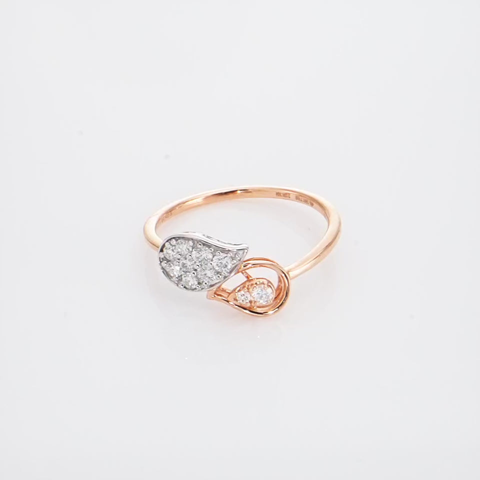 Dual Elements Diamond Finger Ring