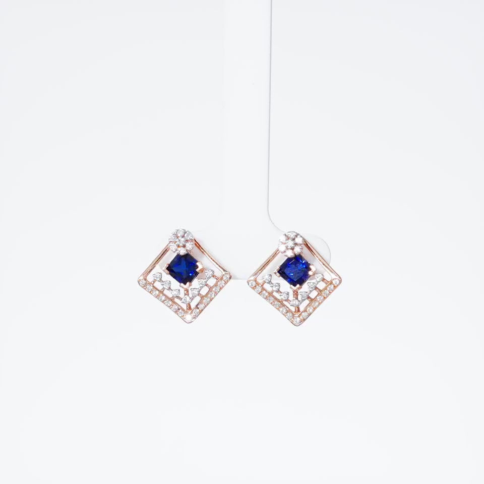 Blue Sapphire Diamond Necklace Set