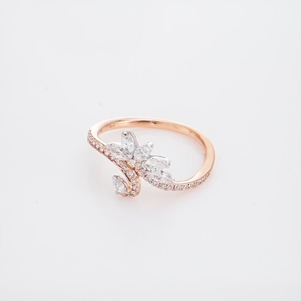 Petal Swirl Diamond Finger Ring