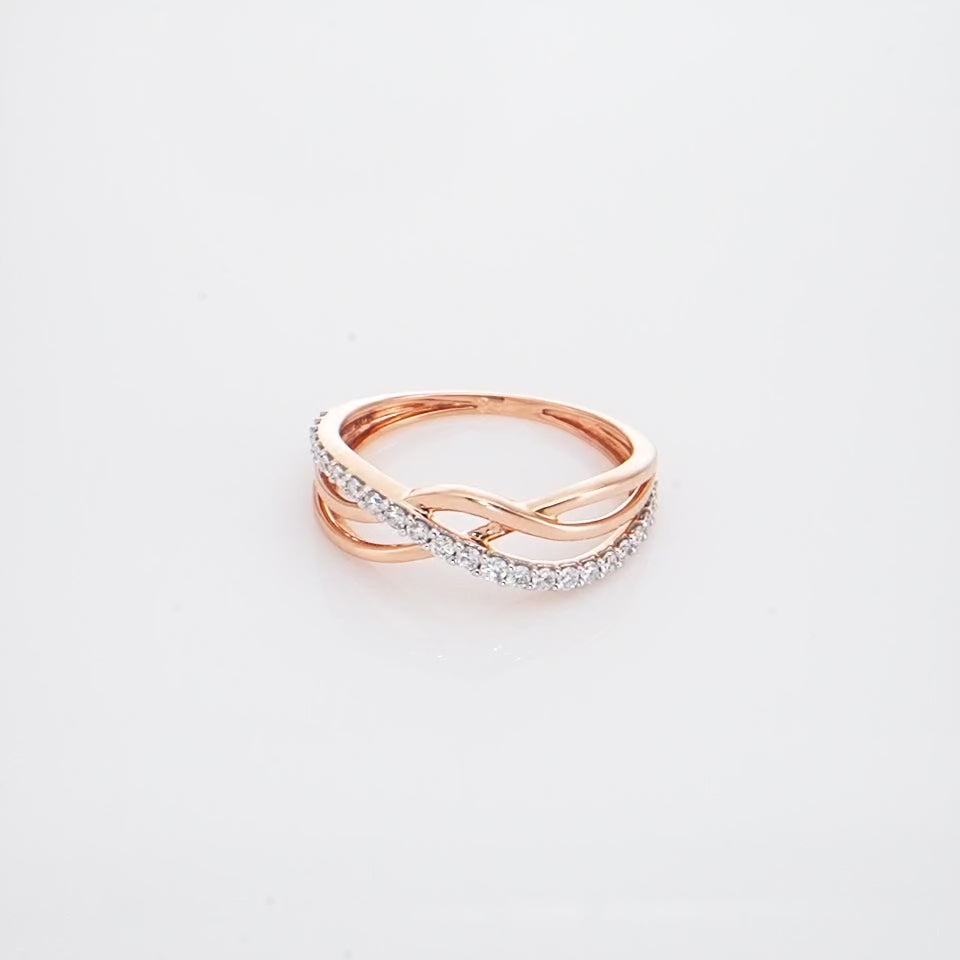 Intertwined Infinity Diamond Finger Ring