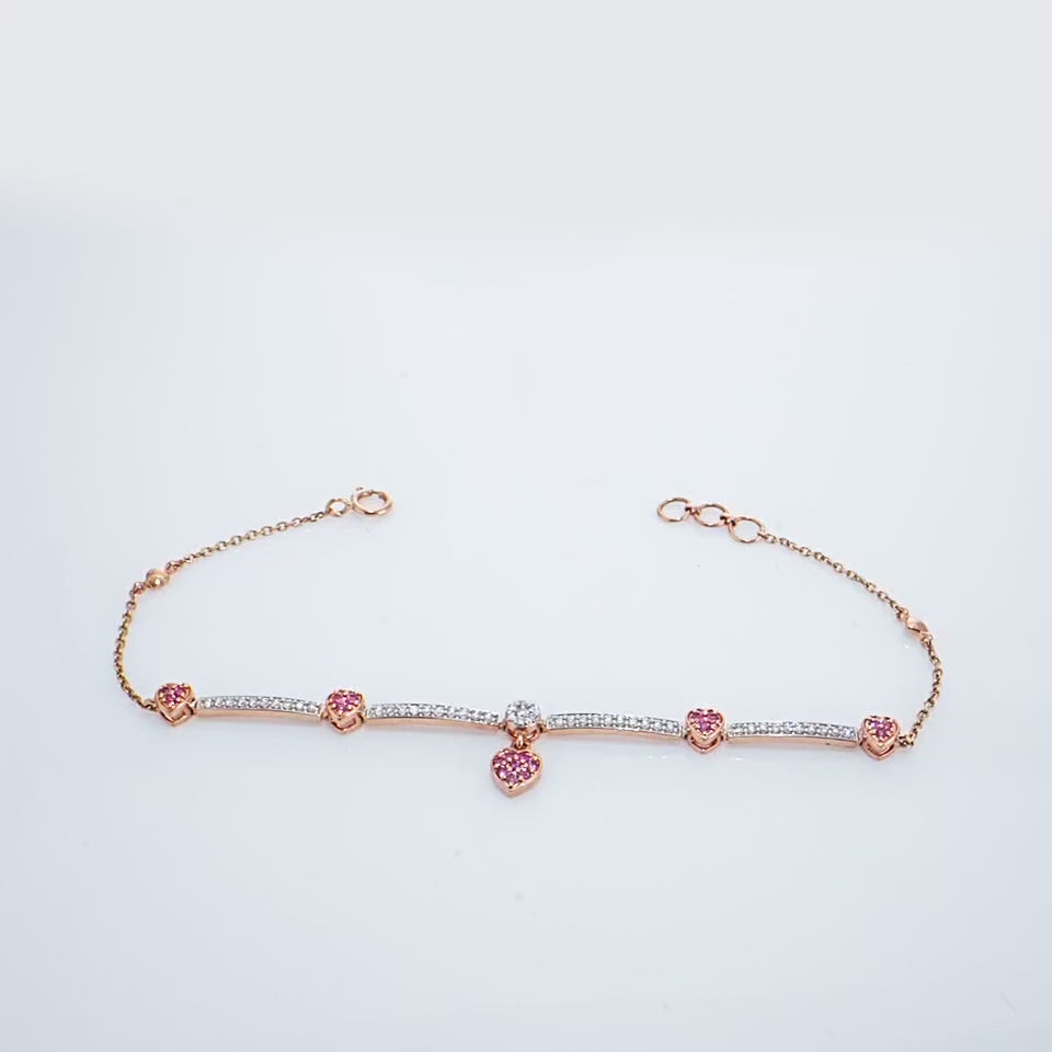 Crimson Heart Diamond Bracelet
