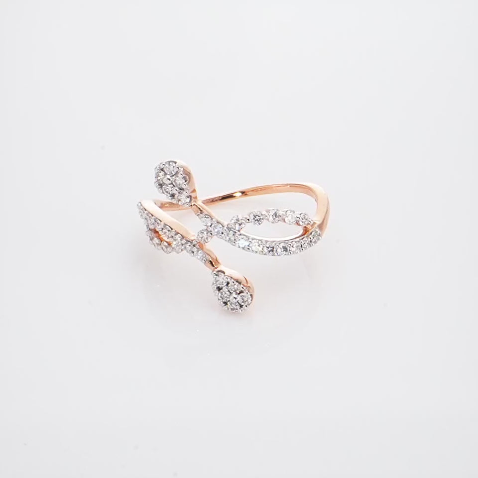 Intertwined Vines Diamond Finger Ring
