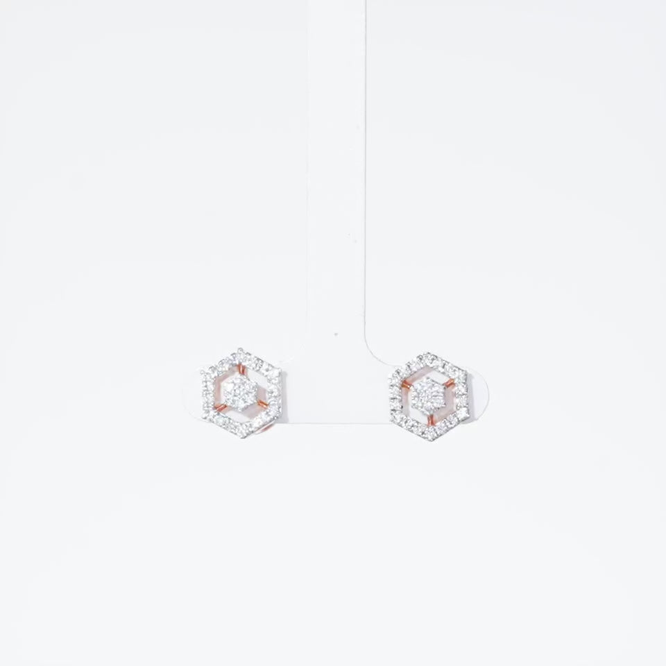 Hexagon Motifs Diamond Necklace Set