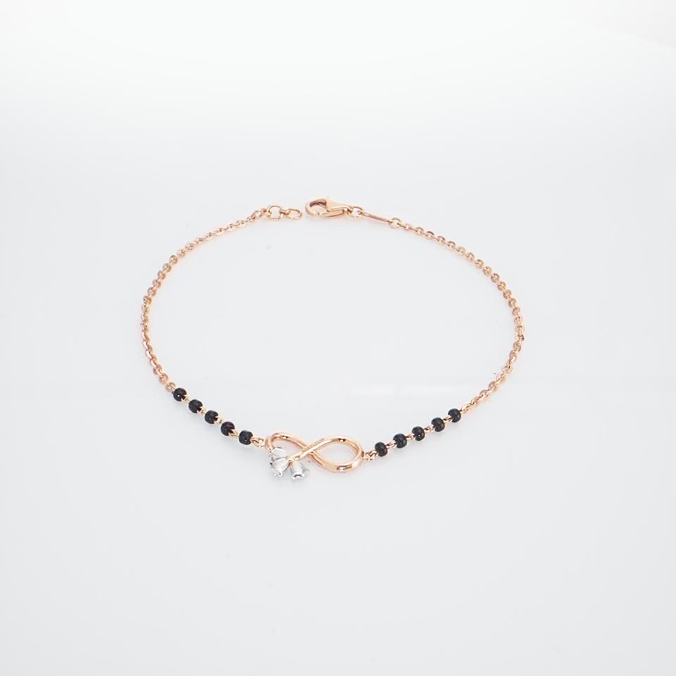 Floral Infinity Diamond Mangalsutra Bracelet