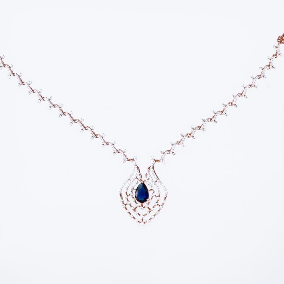 Sapphire Grace Diamond Necklace Set