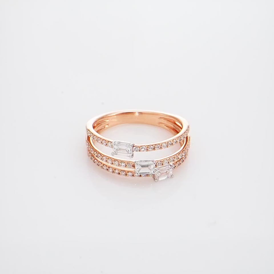 Radiant Triocraft Diamond Finger Ring