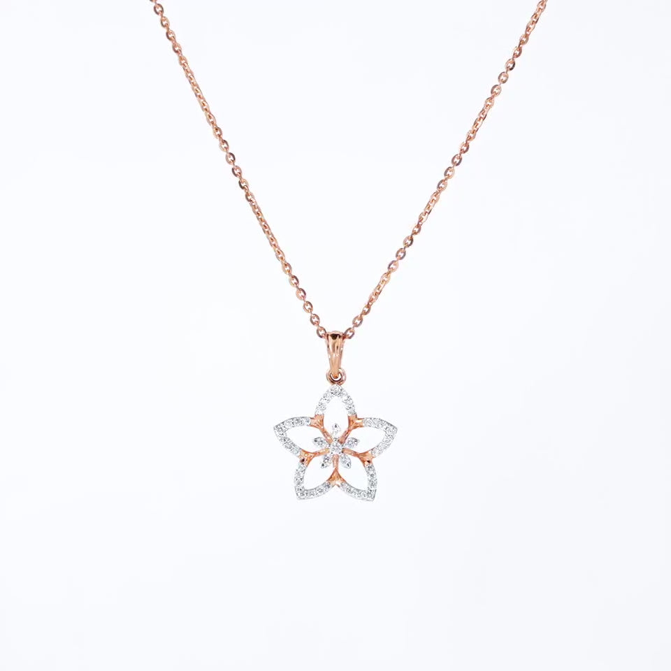 Starlit Petal Diamond Necklace Set