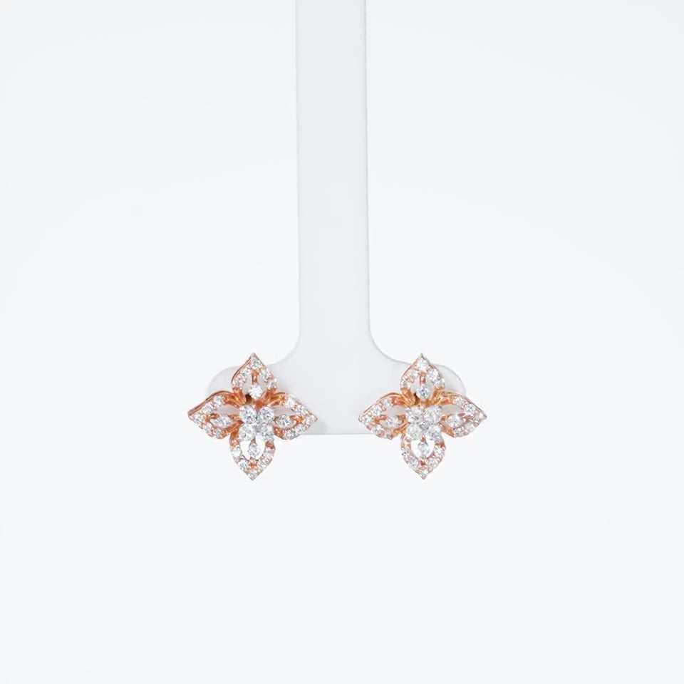 Shining Shuriken Diamond Earrings