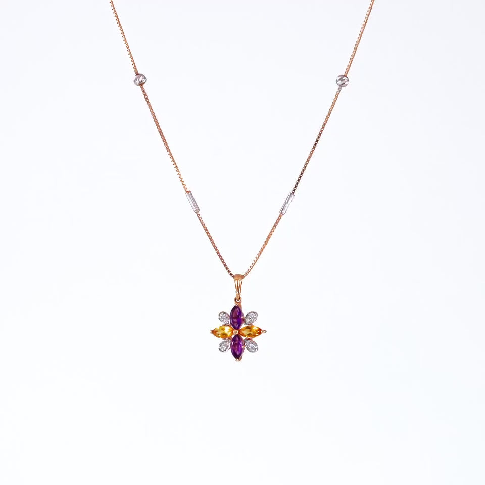 Vibrant Marquise Diamond Chain Pendant