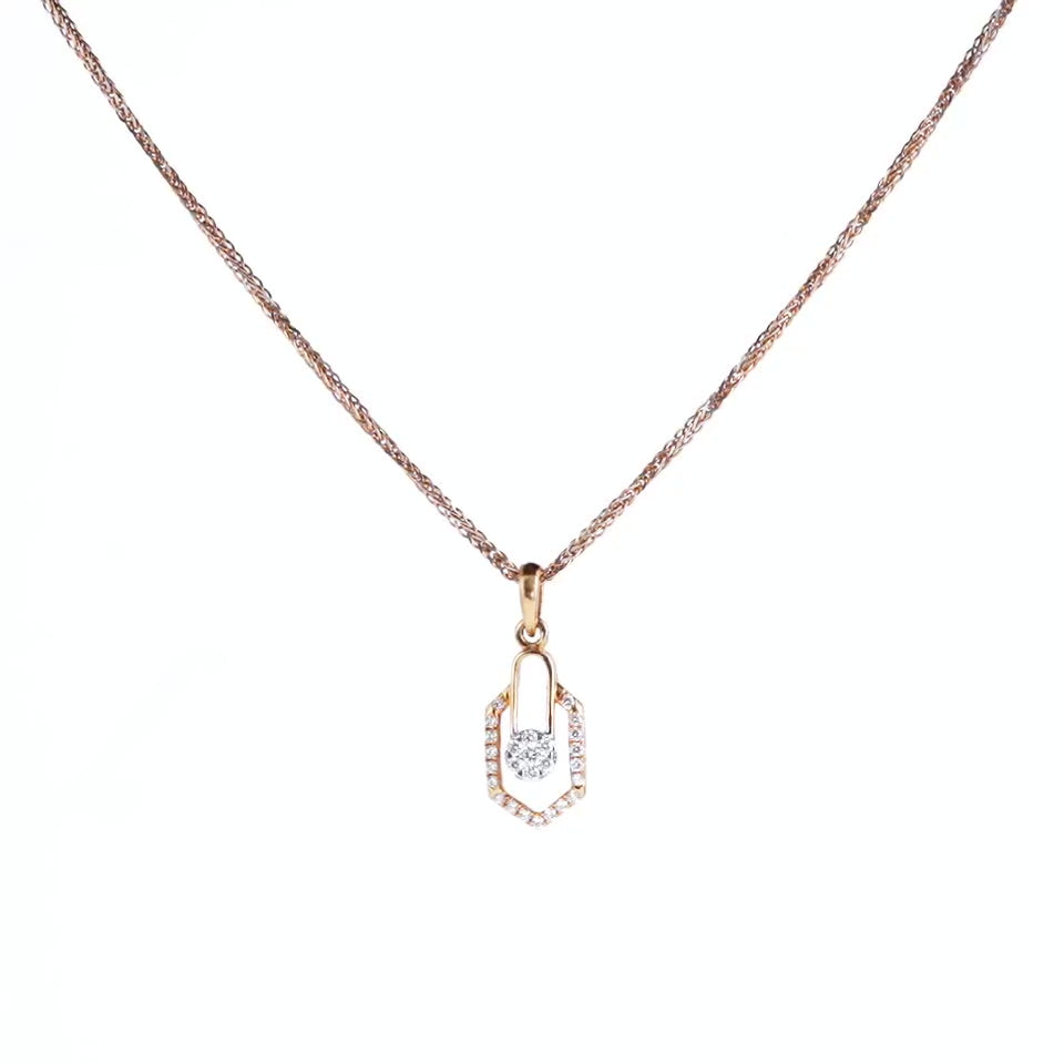 Geometric Arch Diamond Chain Pendant