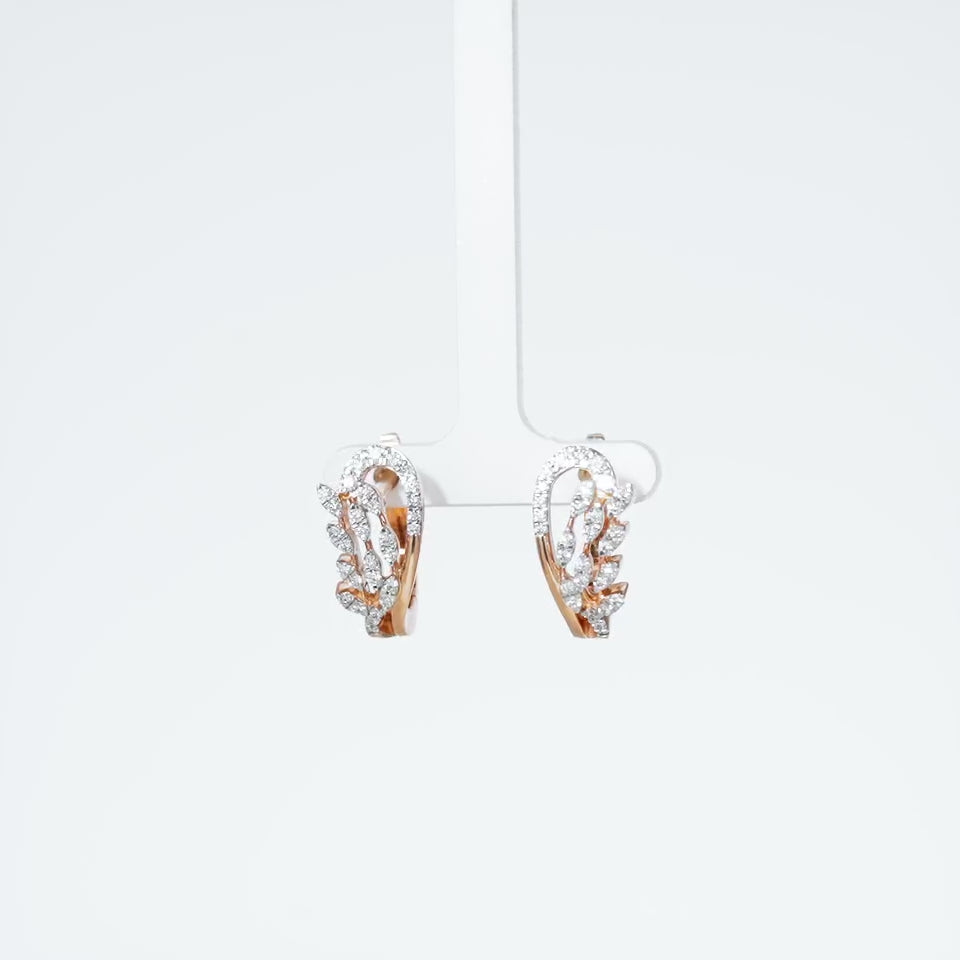 Laurel Leaf Diamond Earrings