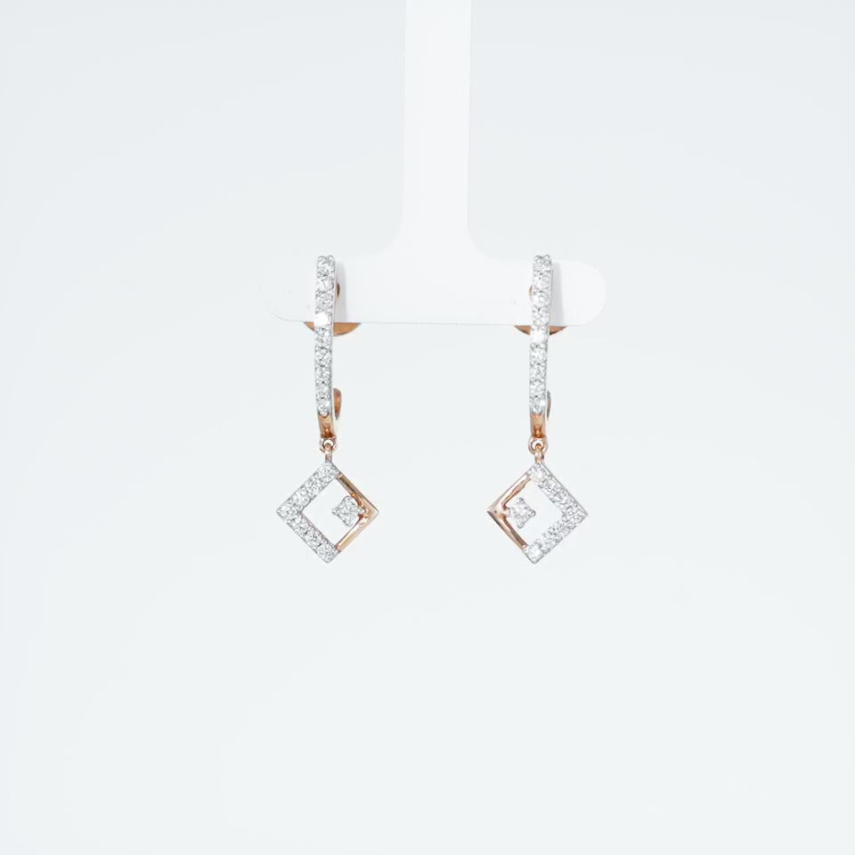 Glazing Crescent Diamond Earrings