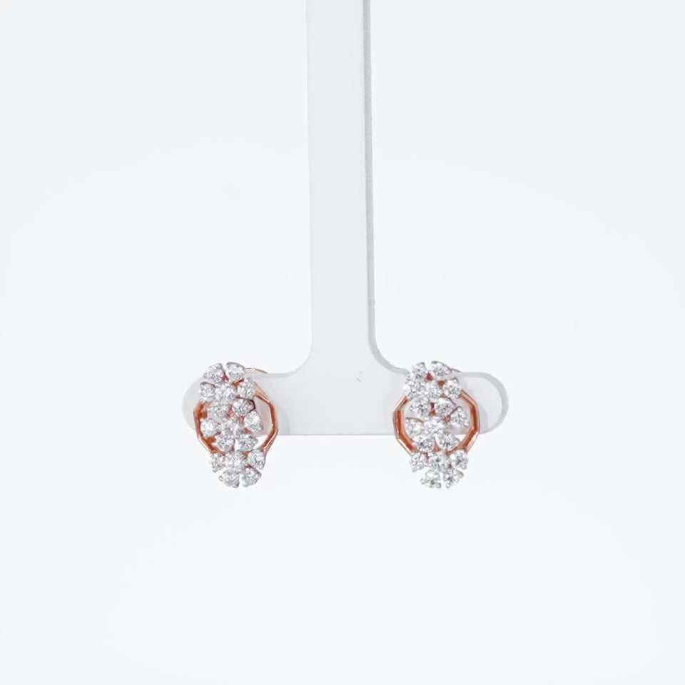 Geometric Bloom Diamond Earrings