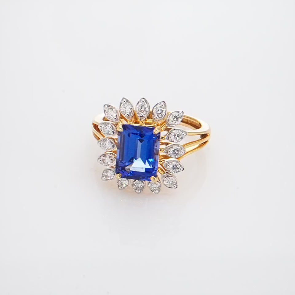 Violet Azure Diamond Finger Ring