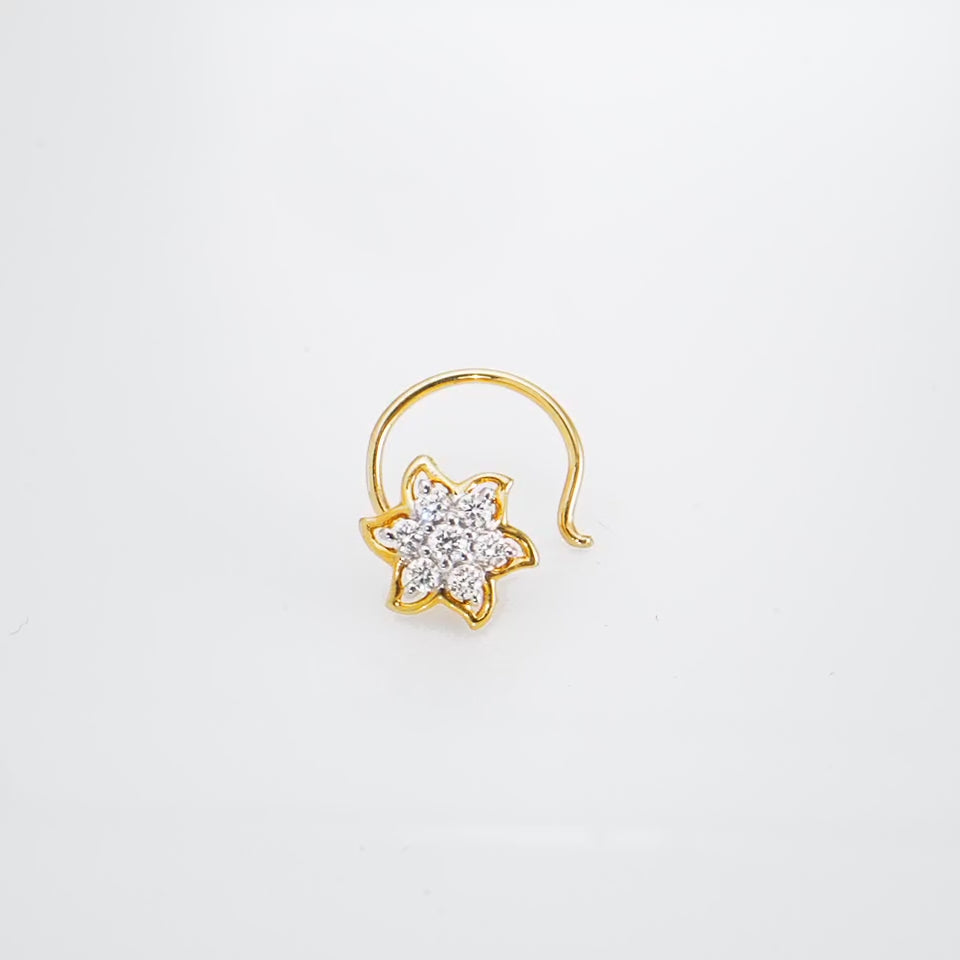Glowing Flower Diamond Nosepin