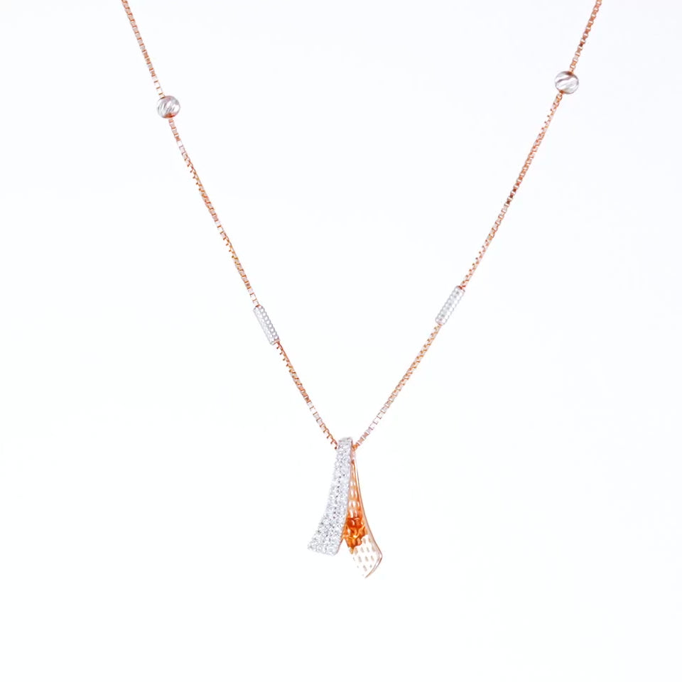 Starlight Twist Diamond Pendant Set