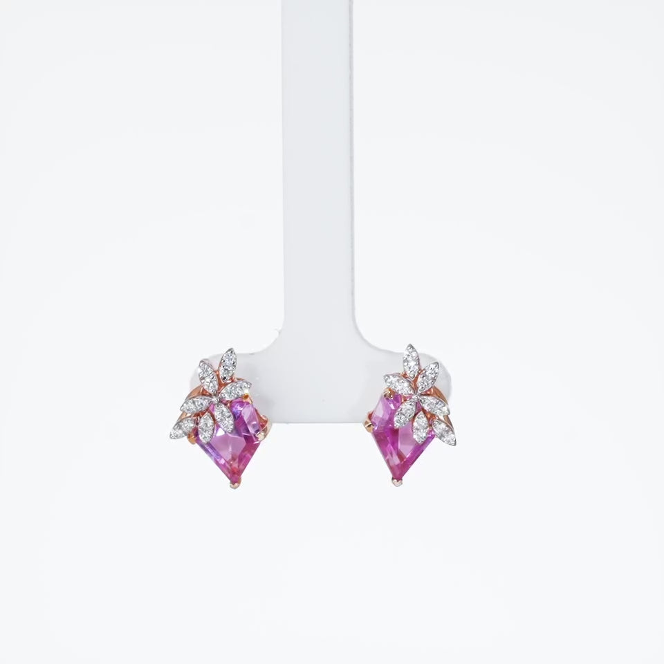 Gemstone Glaze Diamond Earrings