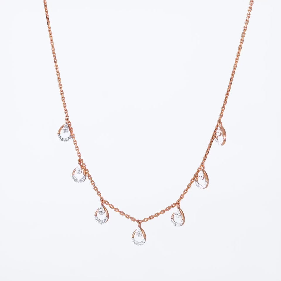 Shimmering Raindrops Diamond Necklace Set