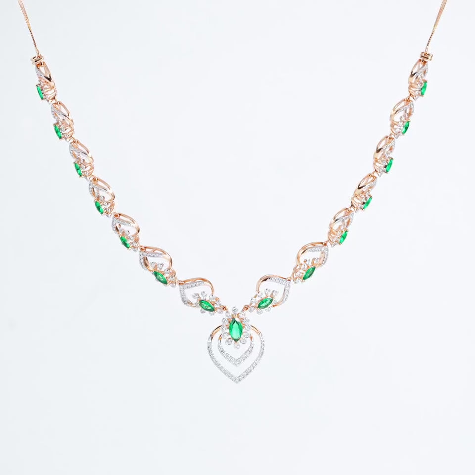 Emerald Elegance Diamond Necklace